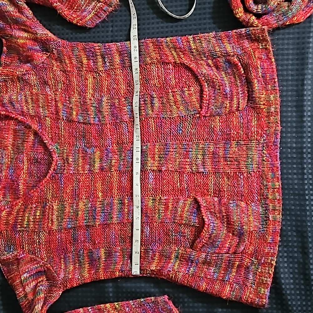 Kristin Nicole, acrylic, red, multicolored,  sweater with matching scarf,  2X - Picture 11 of 13